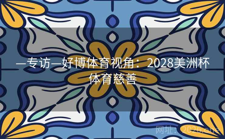 —专访—好博体育视角：2028美洲杯体育慈善