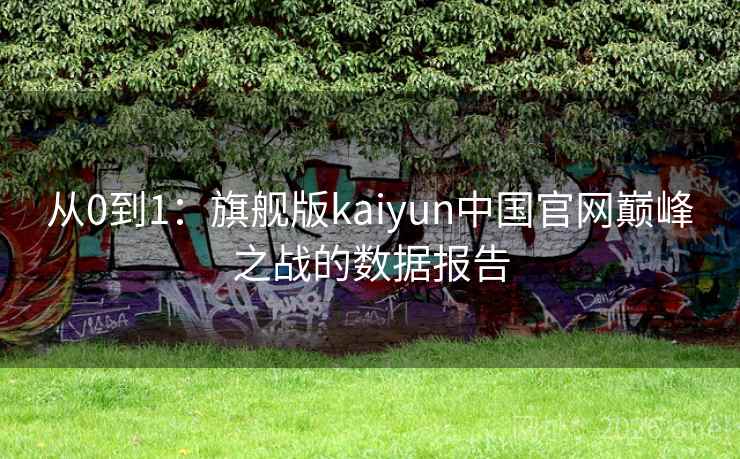 从0到1：旗舰版kaiyun中国官网巅峰之战的数据报告