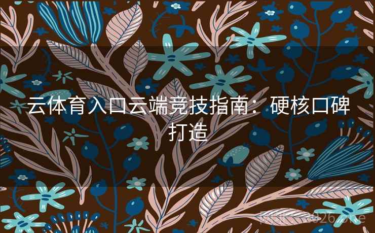 云体育入口云端竞技指南：硬核口碑打造