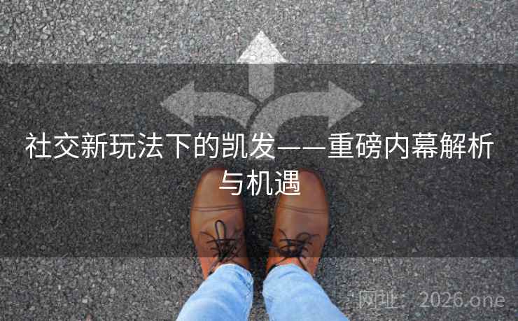社交新玩法下的凯发——重磅内幕解析与机遇